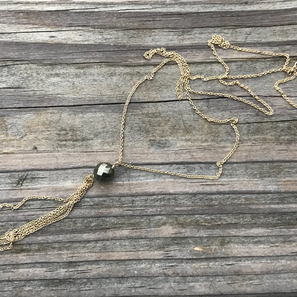 Nordstrom Rack Necklaces gold Tone faceted bead - Picture 9 of 9
